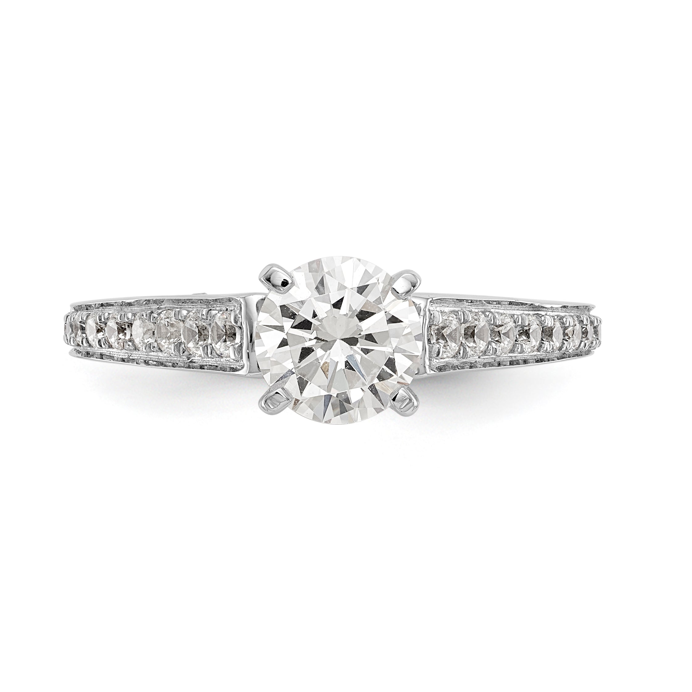14K White Gold Simulated Diamond Engagement Ring