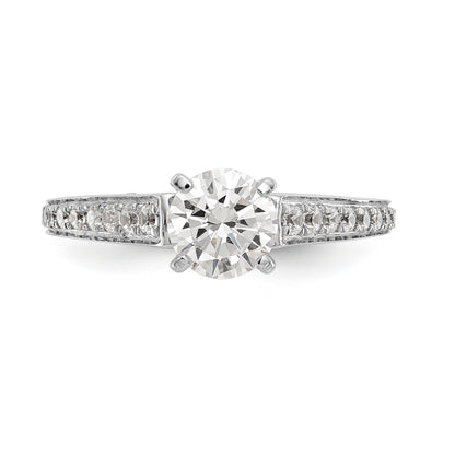14K White Gold Simulated Diamond Engagement Ring