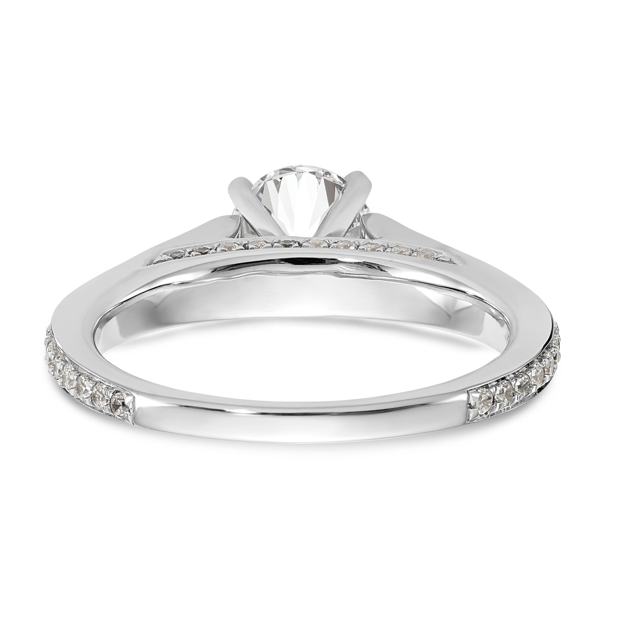 14K White Gold Simulated Diamond Engagement Ring
