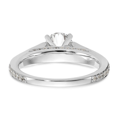 14K White Gold Simulated Diamond Engagement Ring