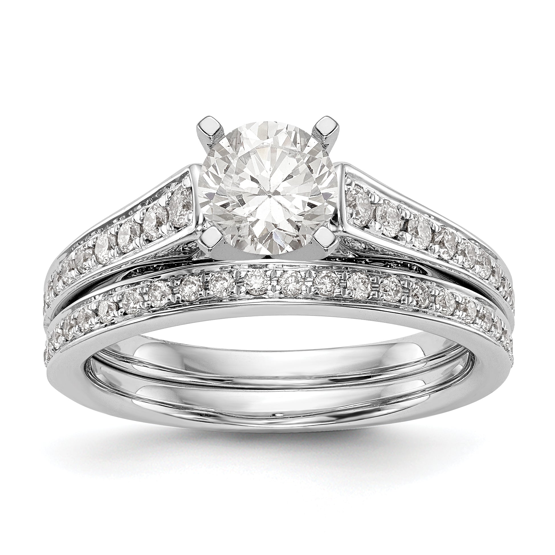 14K White Gold Simulated Diamond Engagement Ring