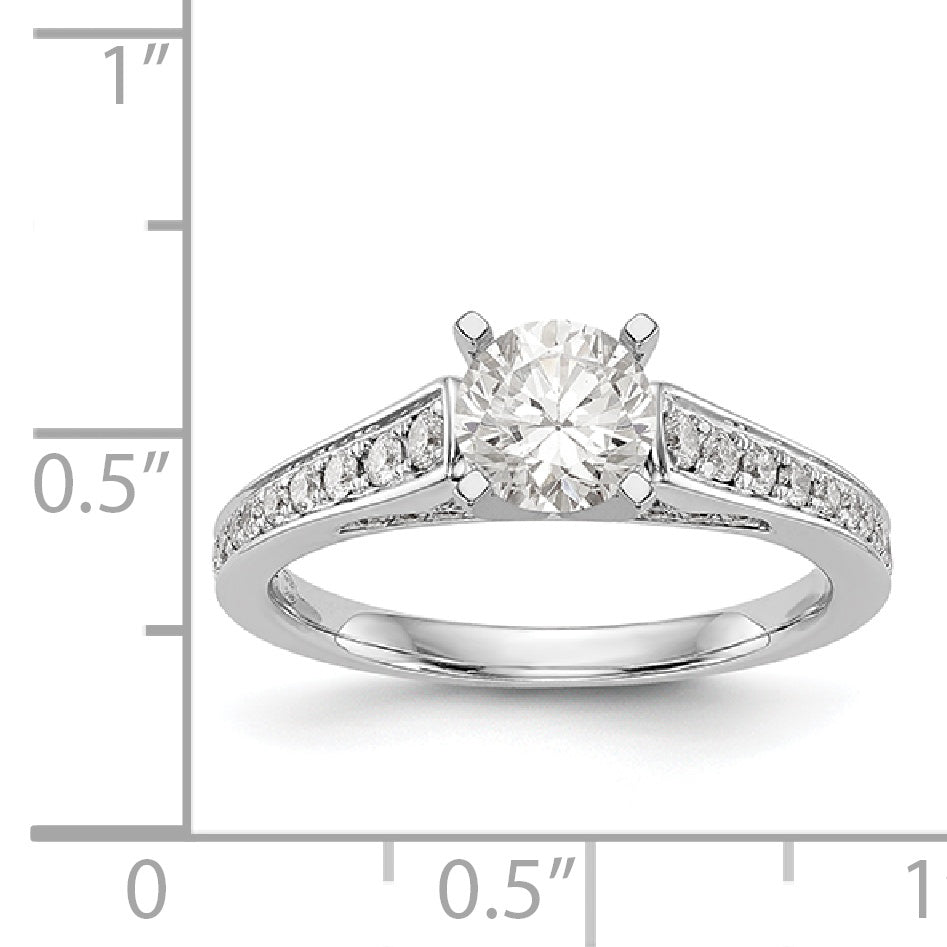 14K White Gold Simulated Diamond Engagement Ring