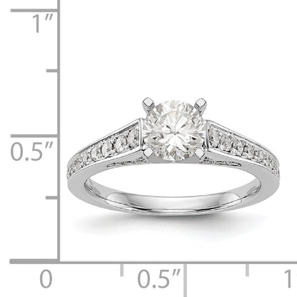 14K White Gold Simulated Diamond Engagement Ring