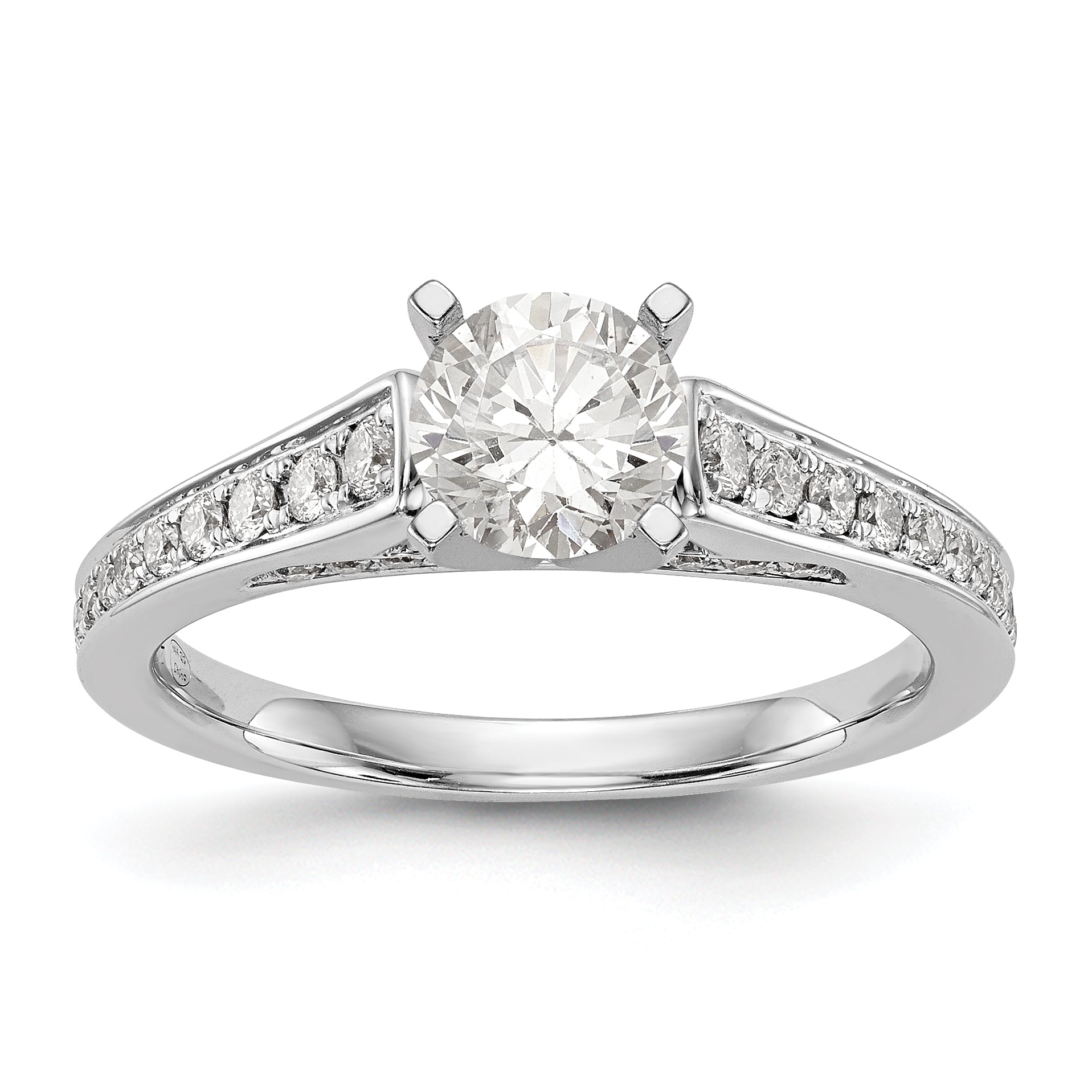 14K White Gold Simulated Diamond Engagement Ring