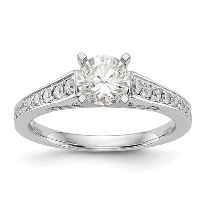 14K White Gold Simulated Diamond Engagement Ring