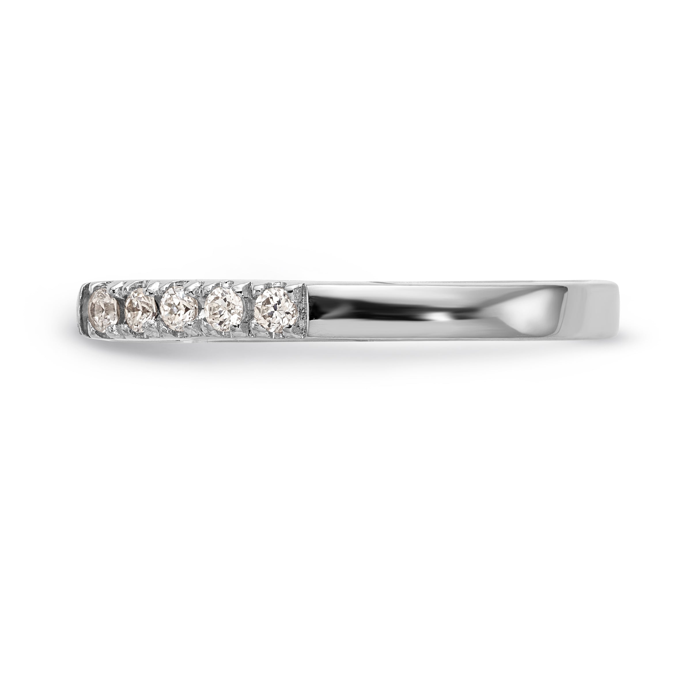 14K White Gold Diamond Peg Set CZ Engagement Ring