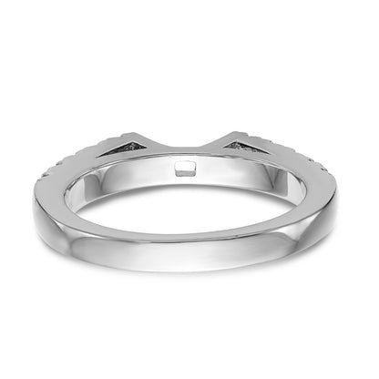 14K White Gold Diamond Peg Set CZ Engagement Ring