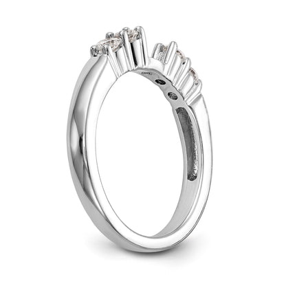 14K White Gold Diamond Peg Set CZ Engagement Ring