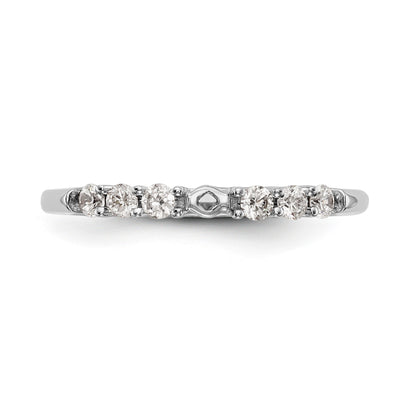 14K White Gold Diamond Peg Set CZ Engagement Ring