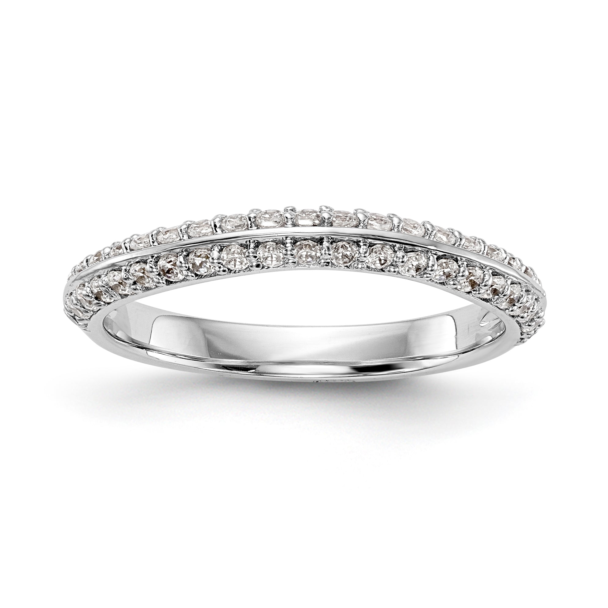 14k White Gold Diamond Wedding Band