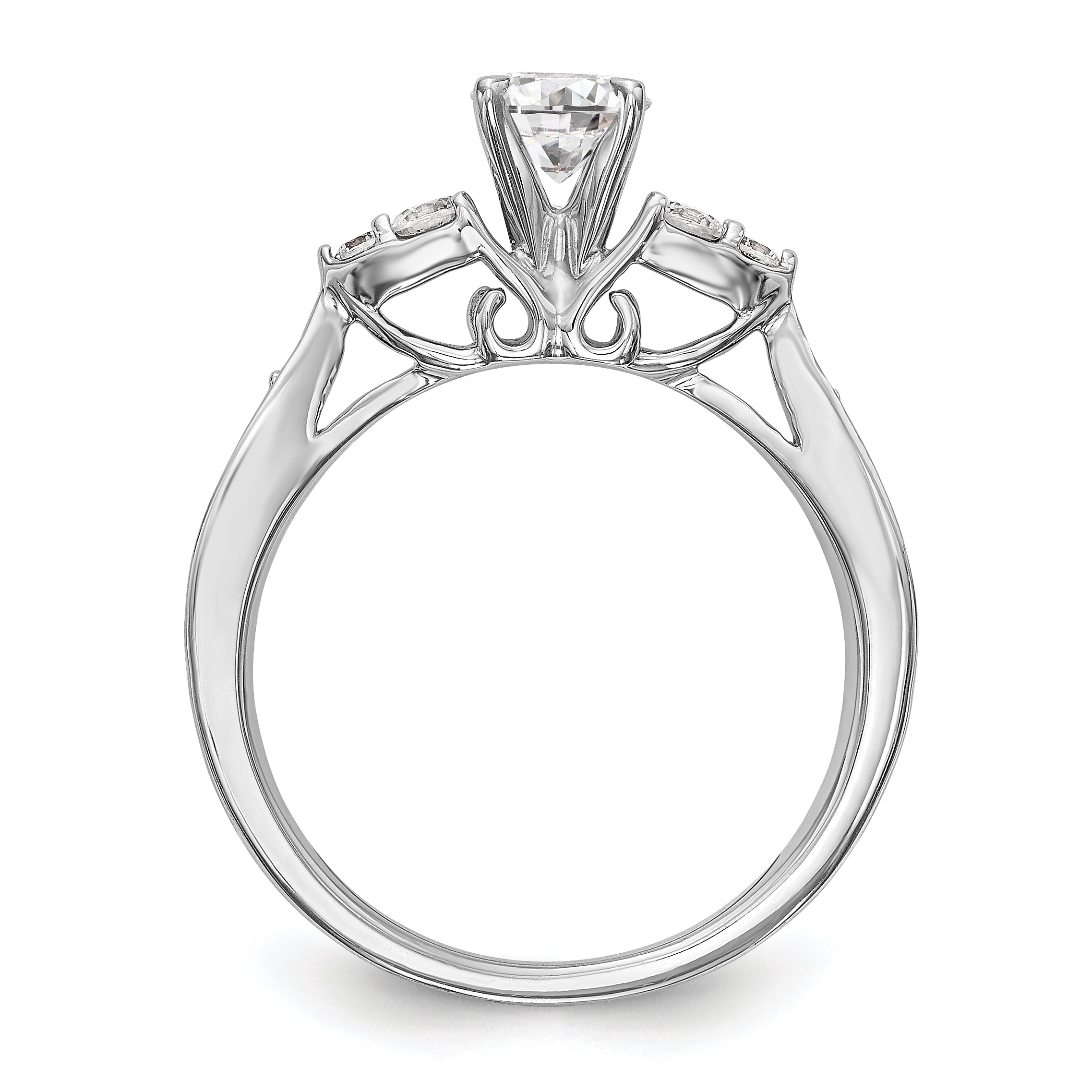 14K White Gold Simulated Diamond Engagement Ring