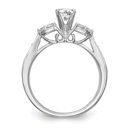 14K White Gold Simulated Diamond Engagement Ring