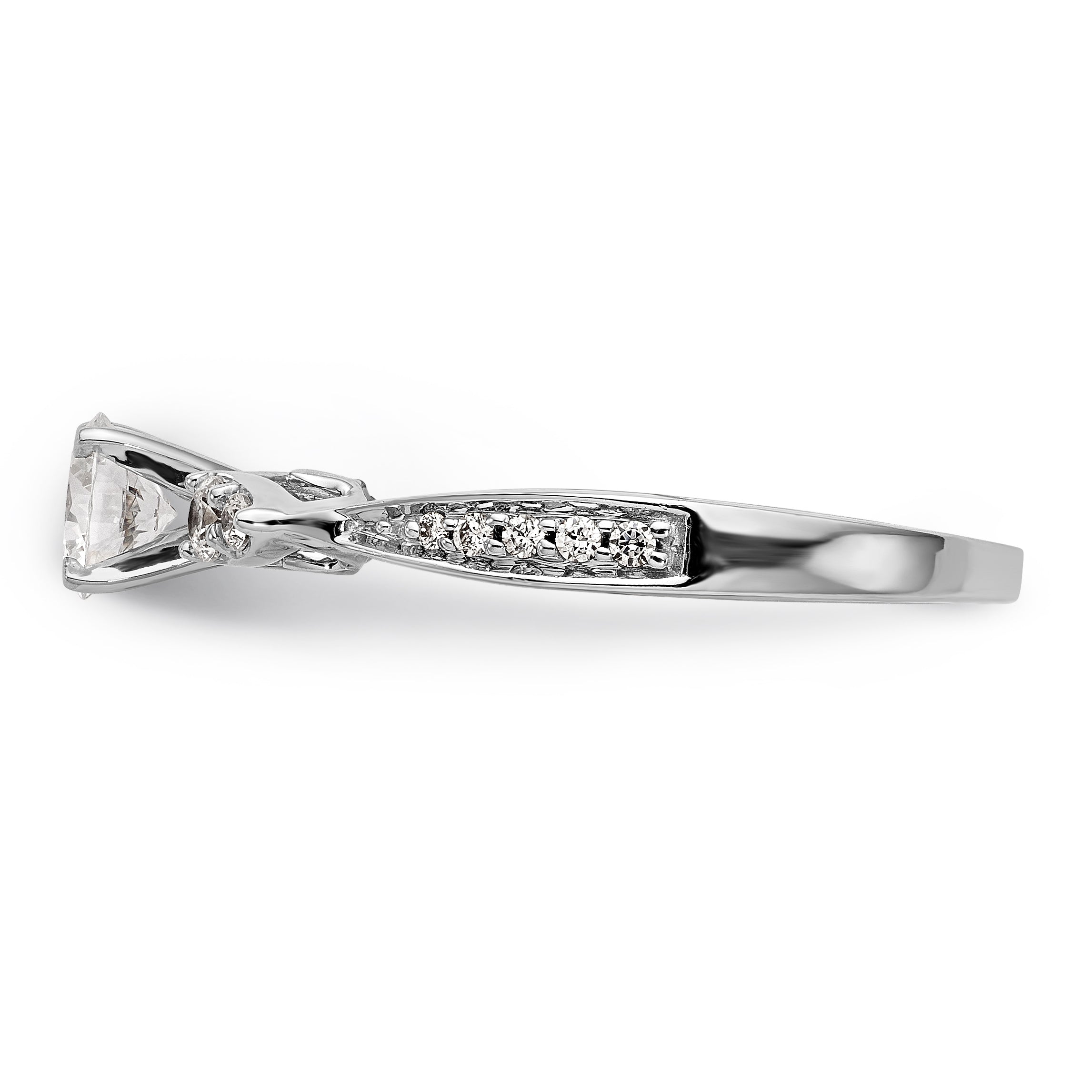 14K White Gold Simulated Diamond Engagement Ring