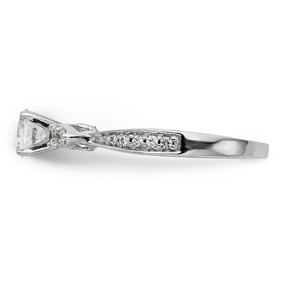 14K White Gold Simulated Diamond Engagement Ring