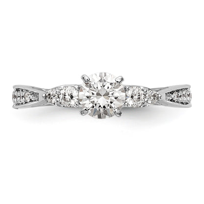 14K White Gold Simulated Diamond Engagement Ring