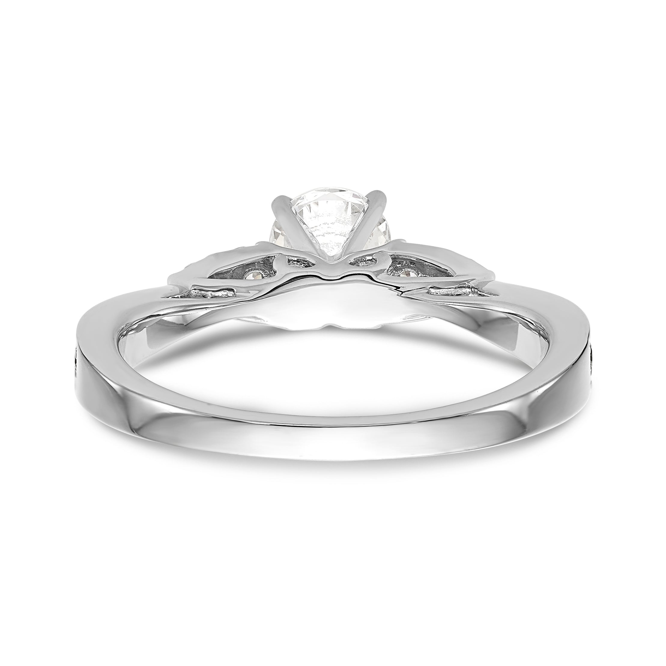 14K White Gold Simulated Diamond Engagement Ring