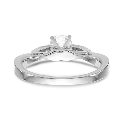 14K White Gold Simulated Diamond Engagement Ring