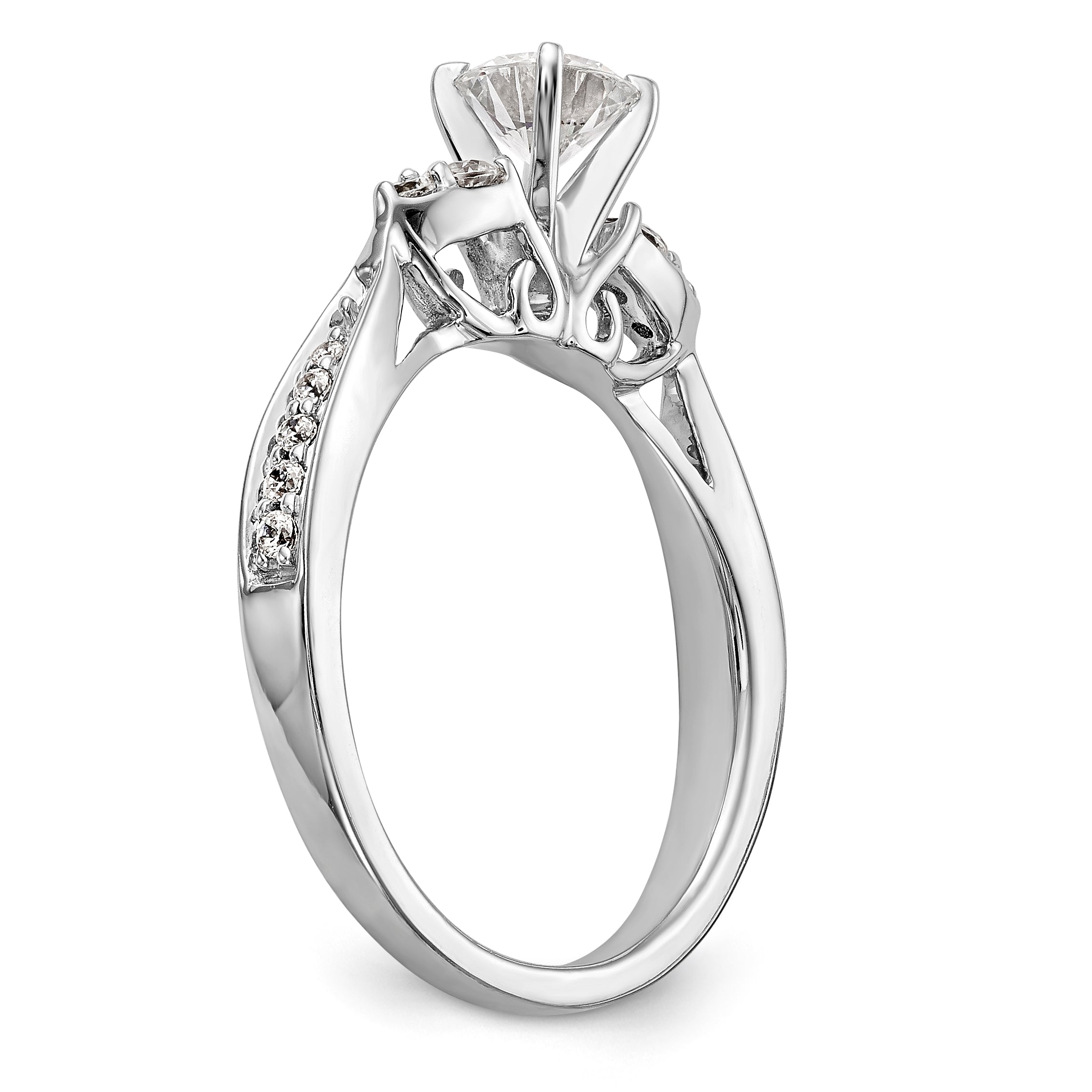 14K White Gold Simulated Diamond Engagement Ring