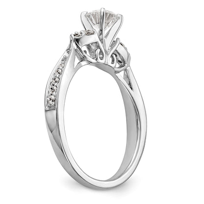 14K White Gold Simulated Diamond Engagement Ring