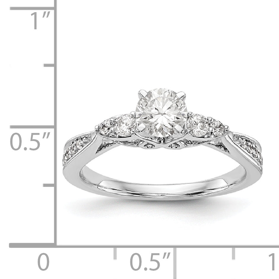 14K White Gold Simulated Diamond Engagement Ring