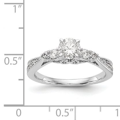 14K White Gold Simulated Diamond Engagement Ring