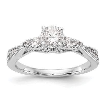 14K White Gold Simulated Diamond Engagement Ring