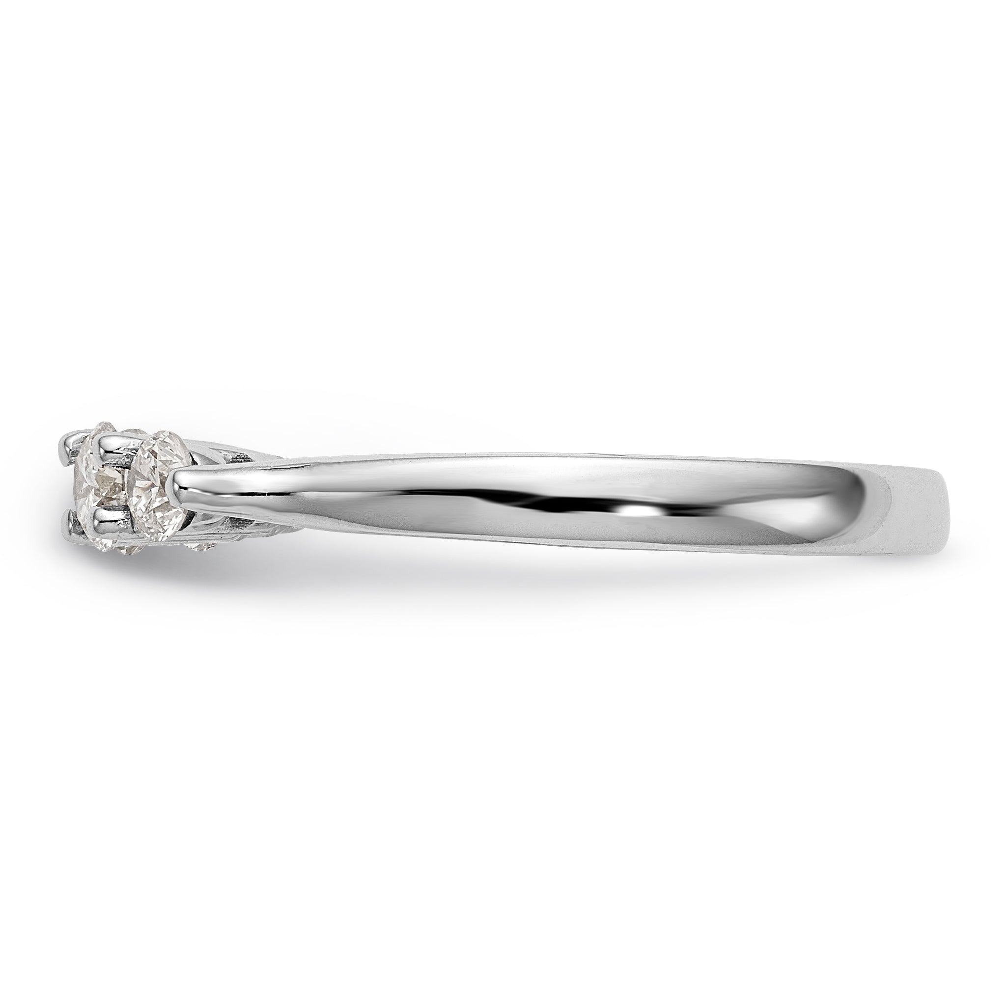 14K White Gold Diamond Peg Set CZ Engagement Ring