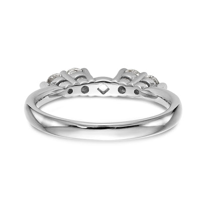 14K White Gold Diamond Peg Set CZ Engagement Ring