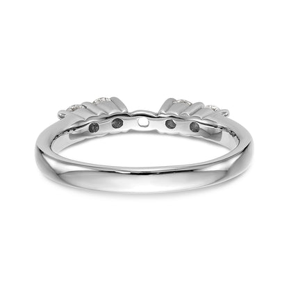 14K White Gold Diamond Peg Set CZ Engagement Ring