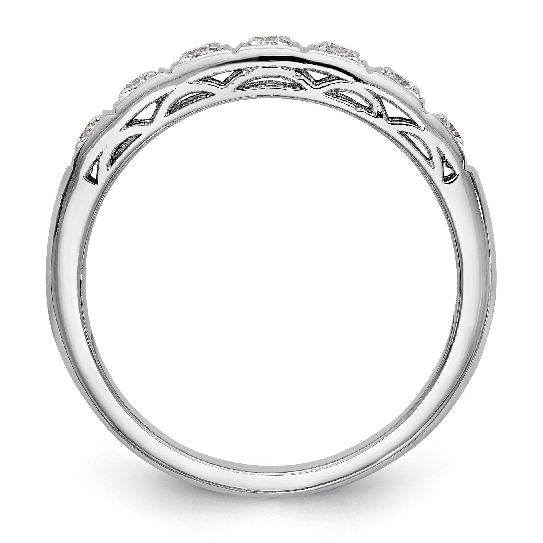 14k White Gold Diamond Wedding Band