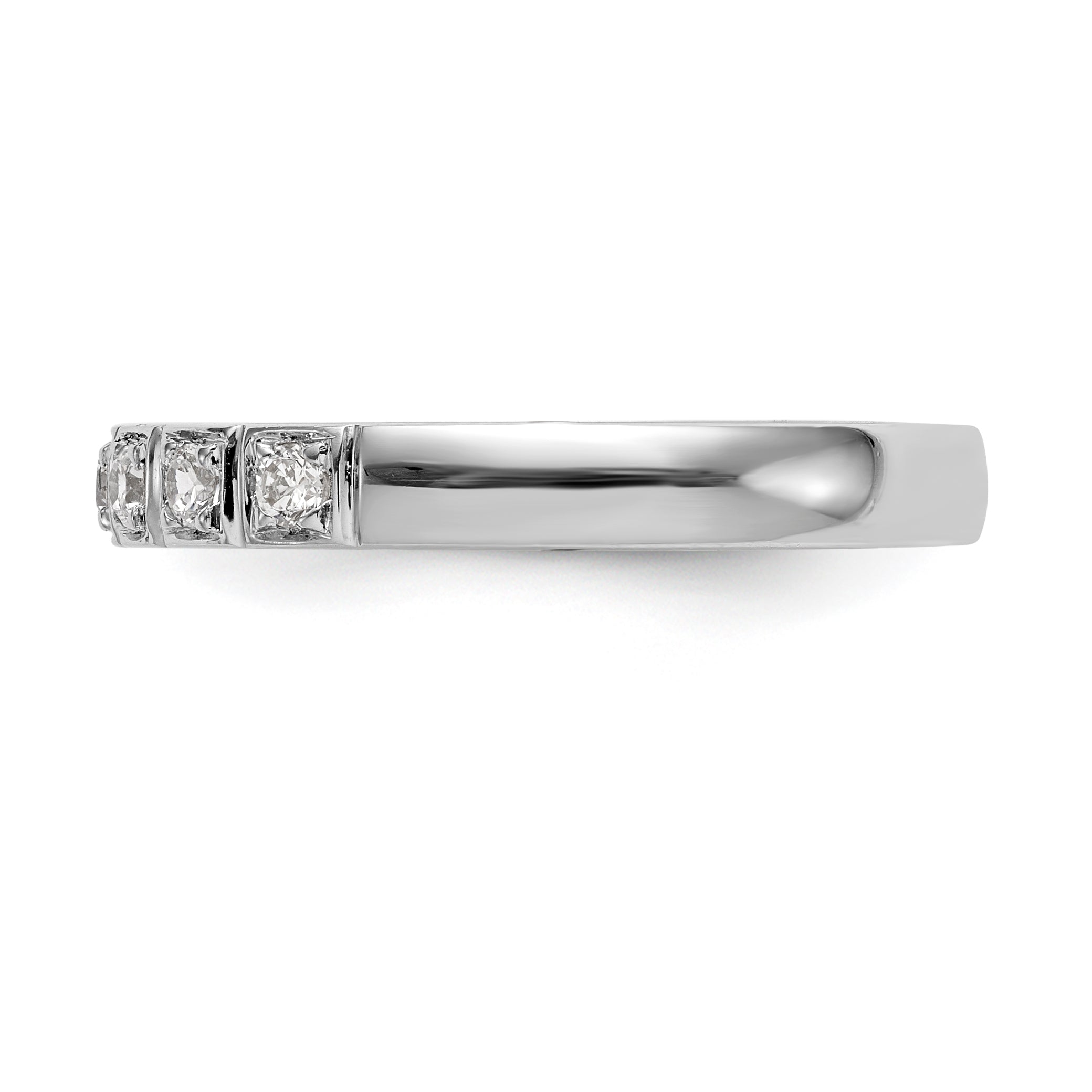 14k White Gold Diamond Wedding Band