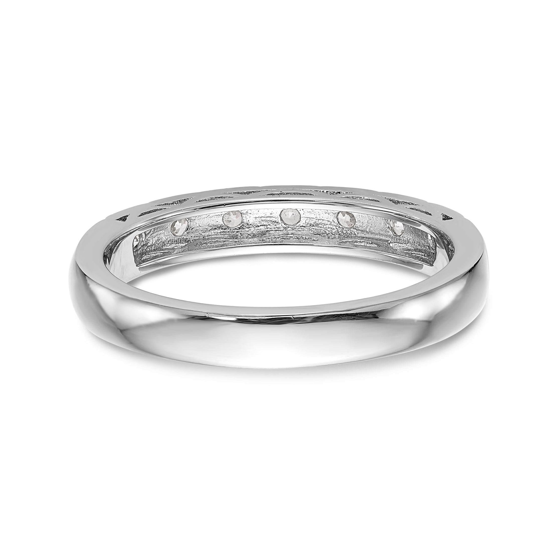 14k White Gold Diamond Wedding Band