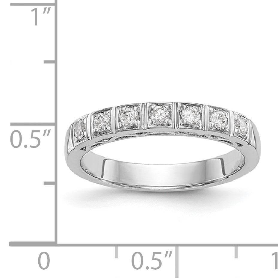 14k White Gold Diamond Wedding Band
