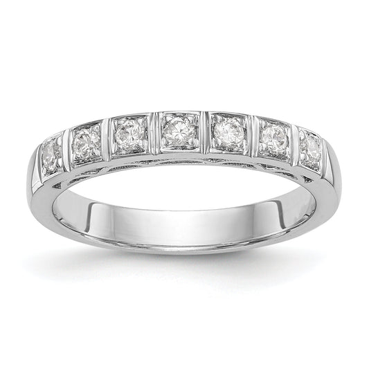 14k White Gold Diamond Wedding Band