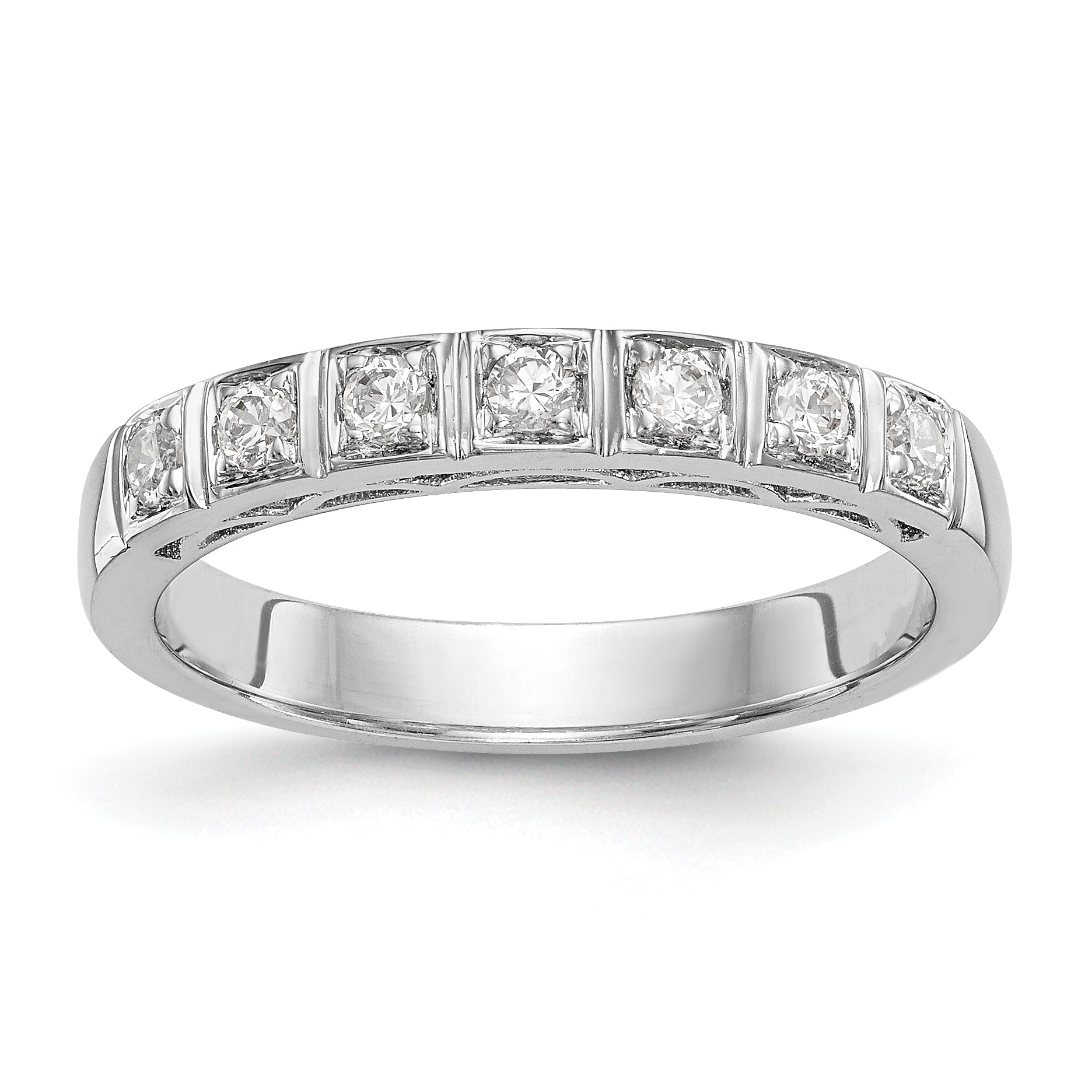 14k White Gold Diamond Wedding Band