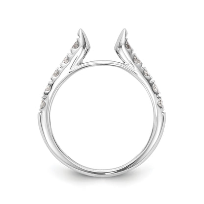 14K White Gold Diamond Peg Set CZ Engagement Ring