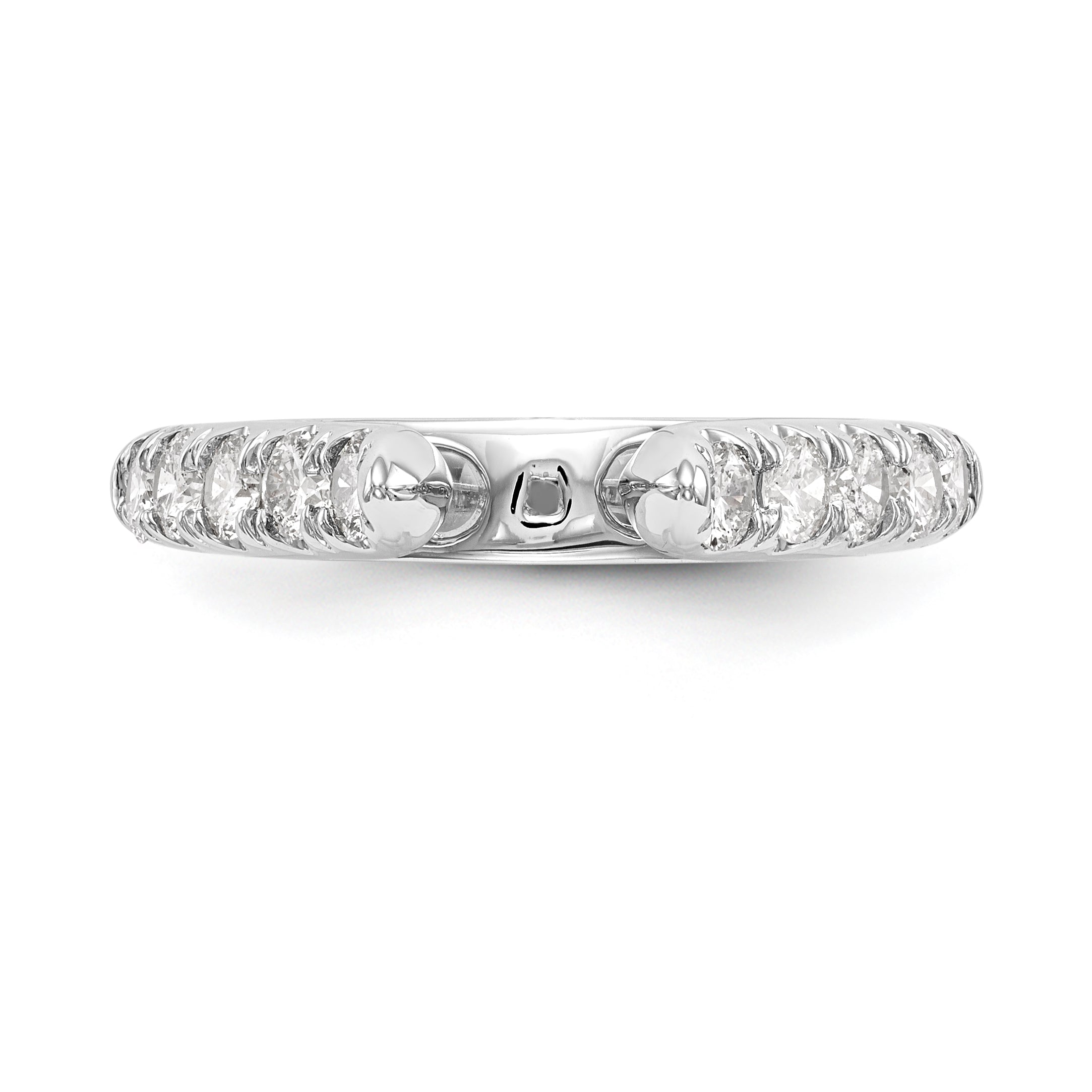 14K White Gold Diamond Peg Set CZ Engagement Ring
