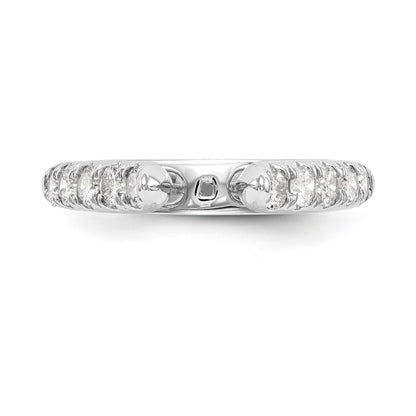 14K White Gold Diamond Peg Set CZ Engagement Ring