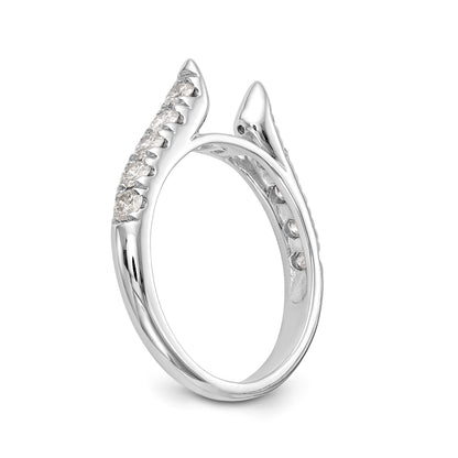 14K White Gold Diamond Peg Set CZ Engagement Ring