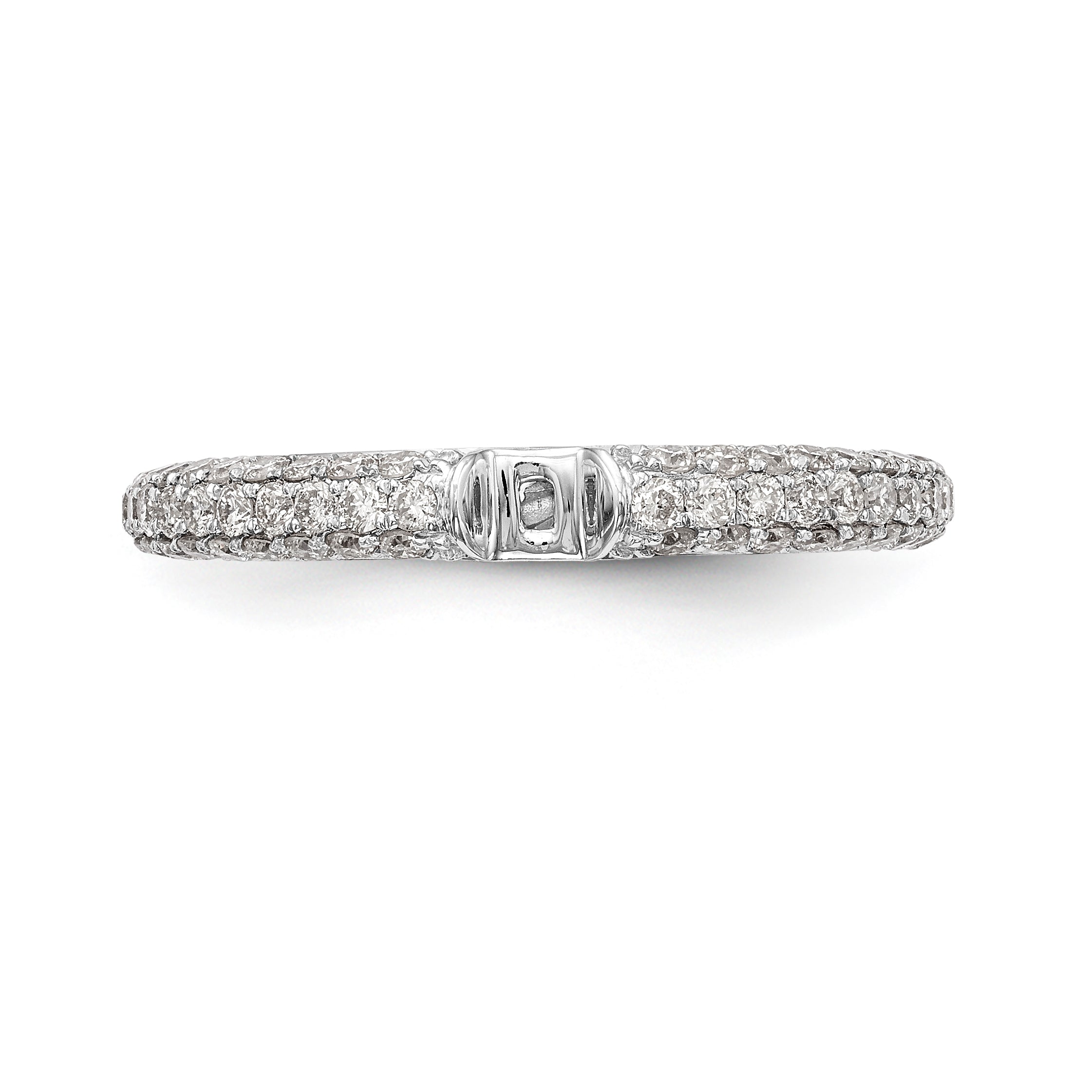 14K White Gold Diamond Peg Set CZ Engagement Ring