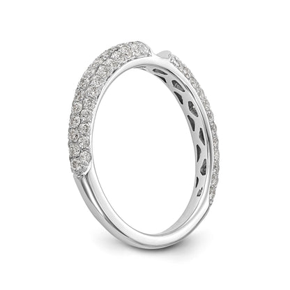 14K White Gold Diamond Peg Set CZ Engagement Ring
