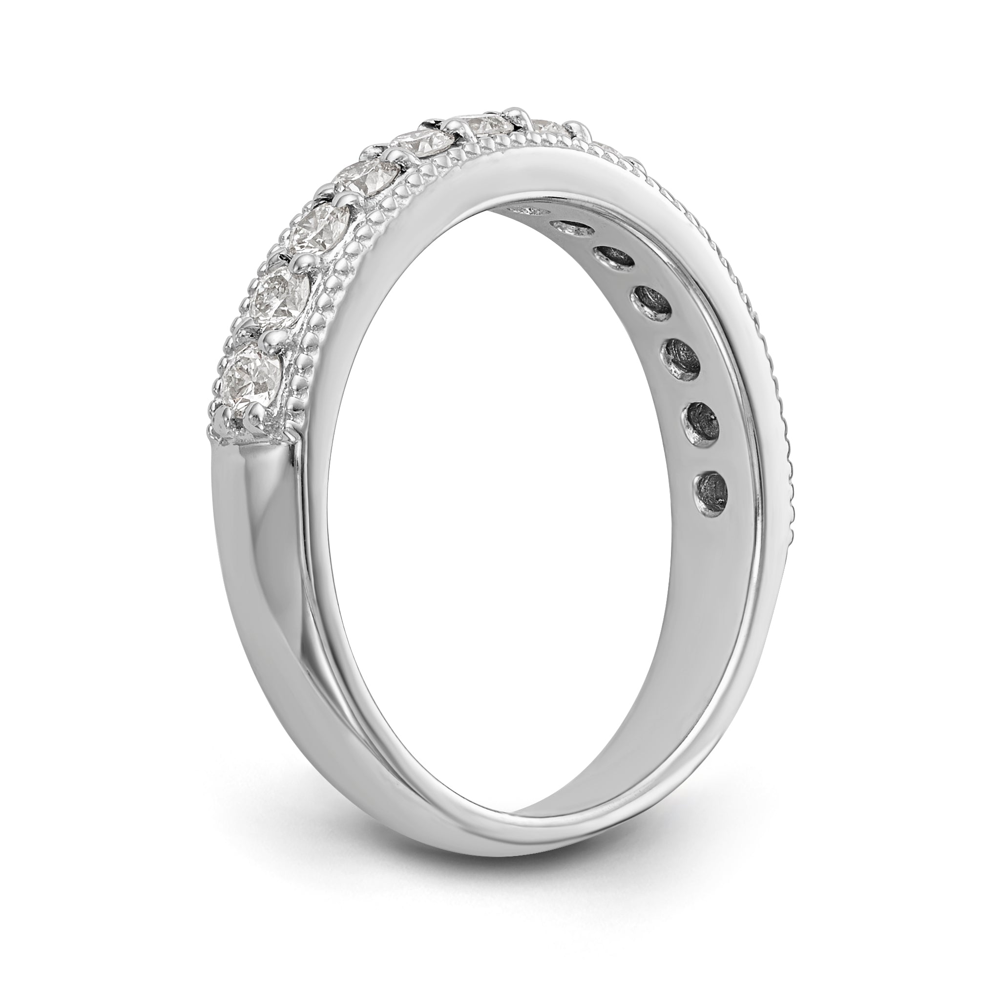 14k White Gold Diamond Wedding Band