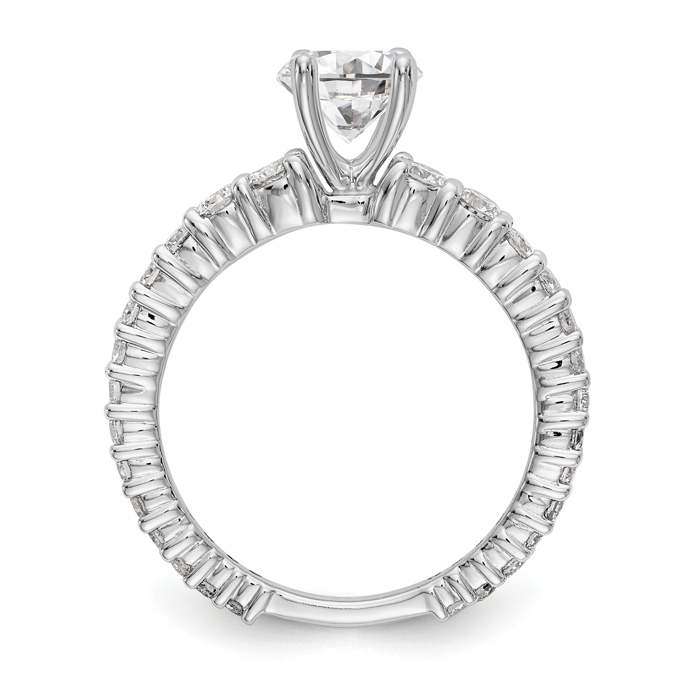 14k White Gold Simulated Diamond Engagement Ring