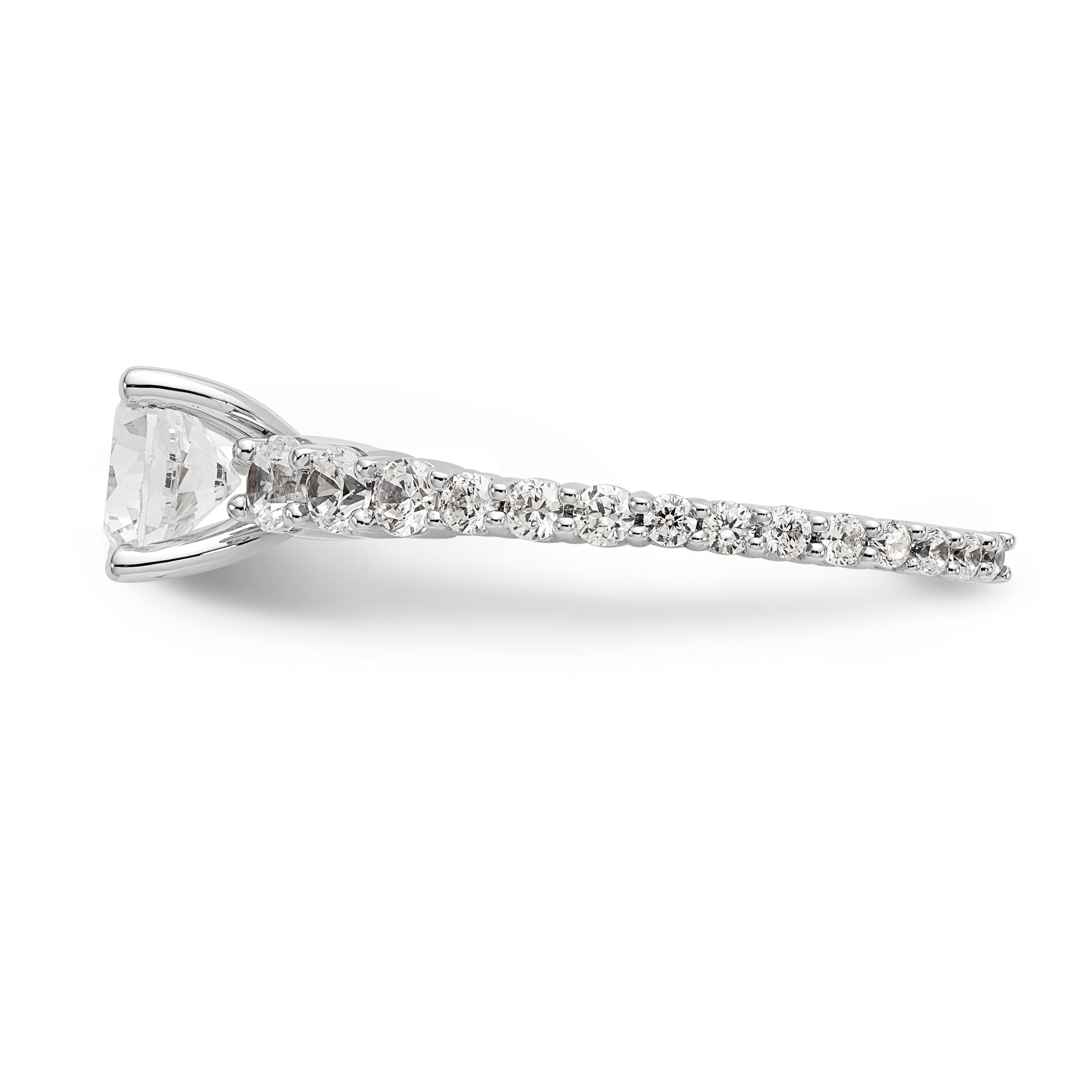 14k White Gold Simulated Diamond Engagement Ring