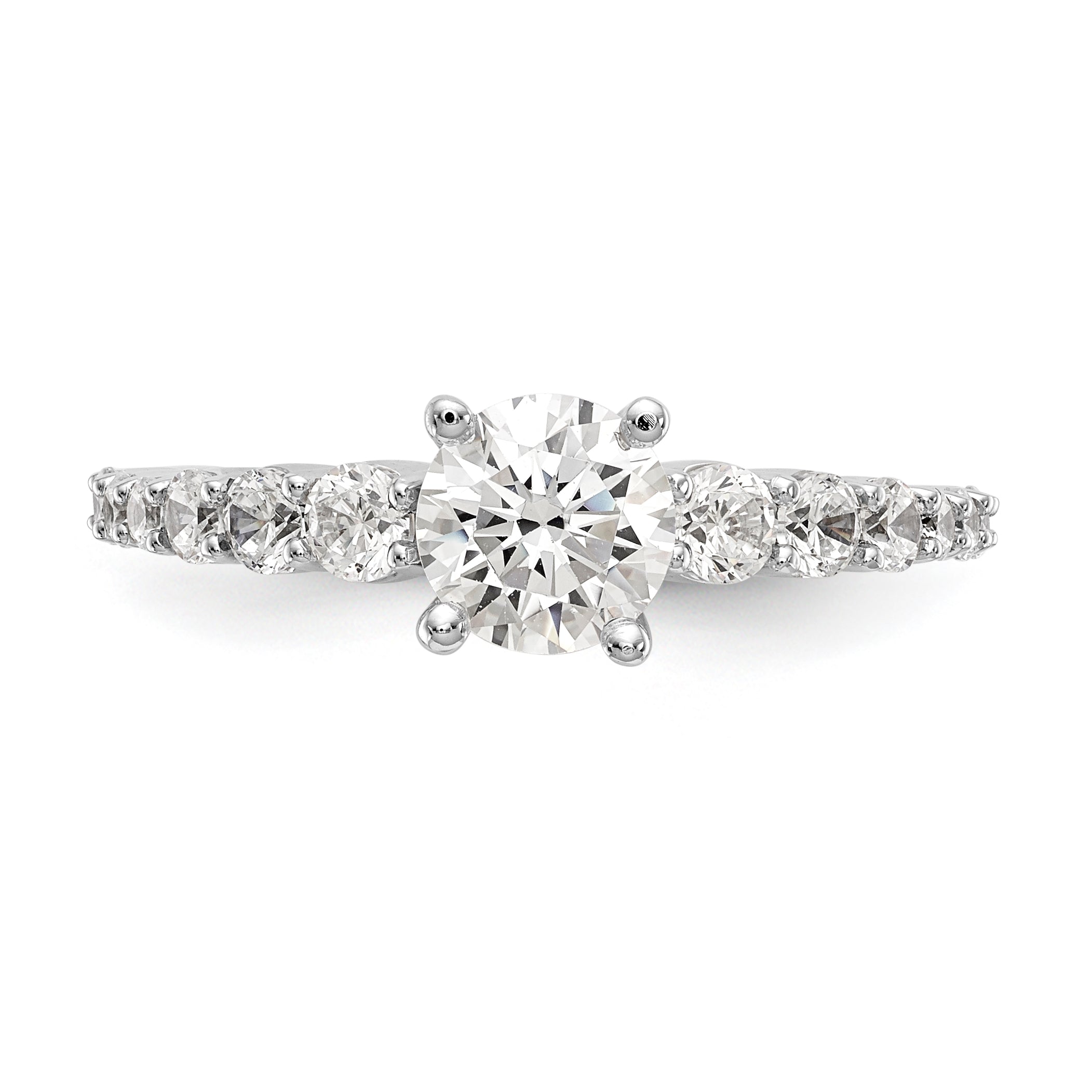 14k White Gold Simulated Diamond Engagement Ring