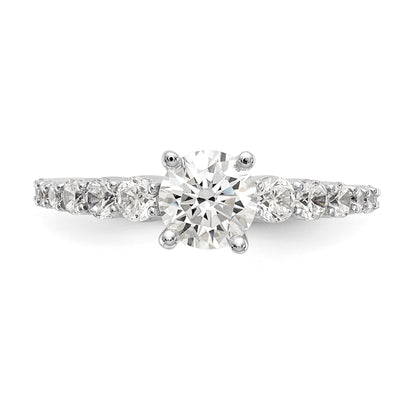 14k White Gold Simulated Diamond Engagement Ring