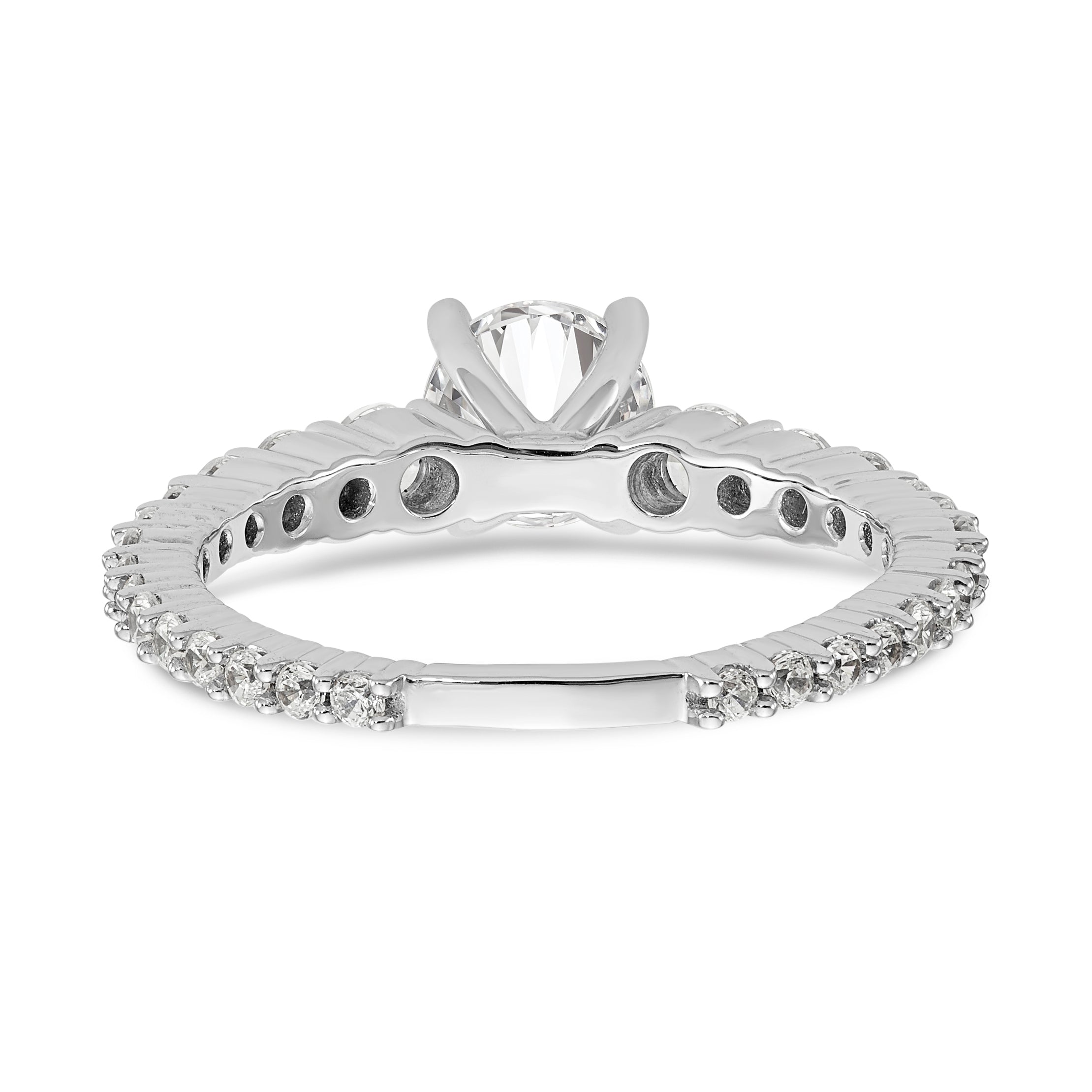 14k White Gold Simulated Diamond Engagement Ring