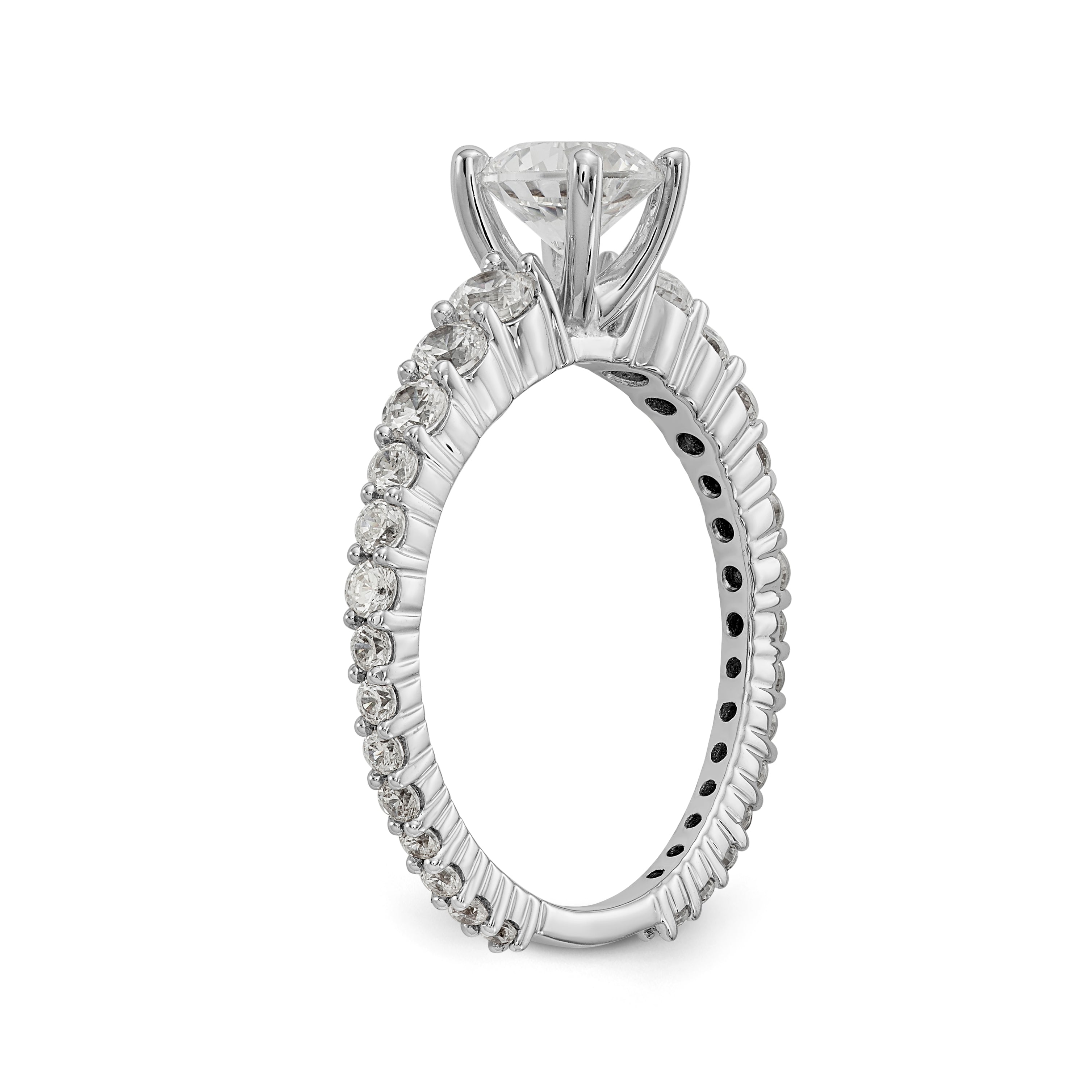 14k White Gold Simulated Diamond Engagement Ring