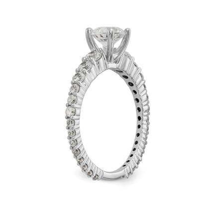 14k White Gold Simulated Diamond Engagement Ring