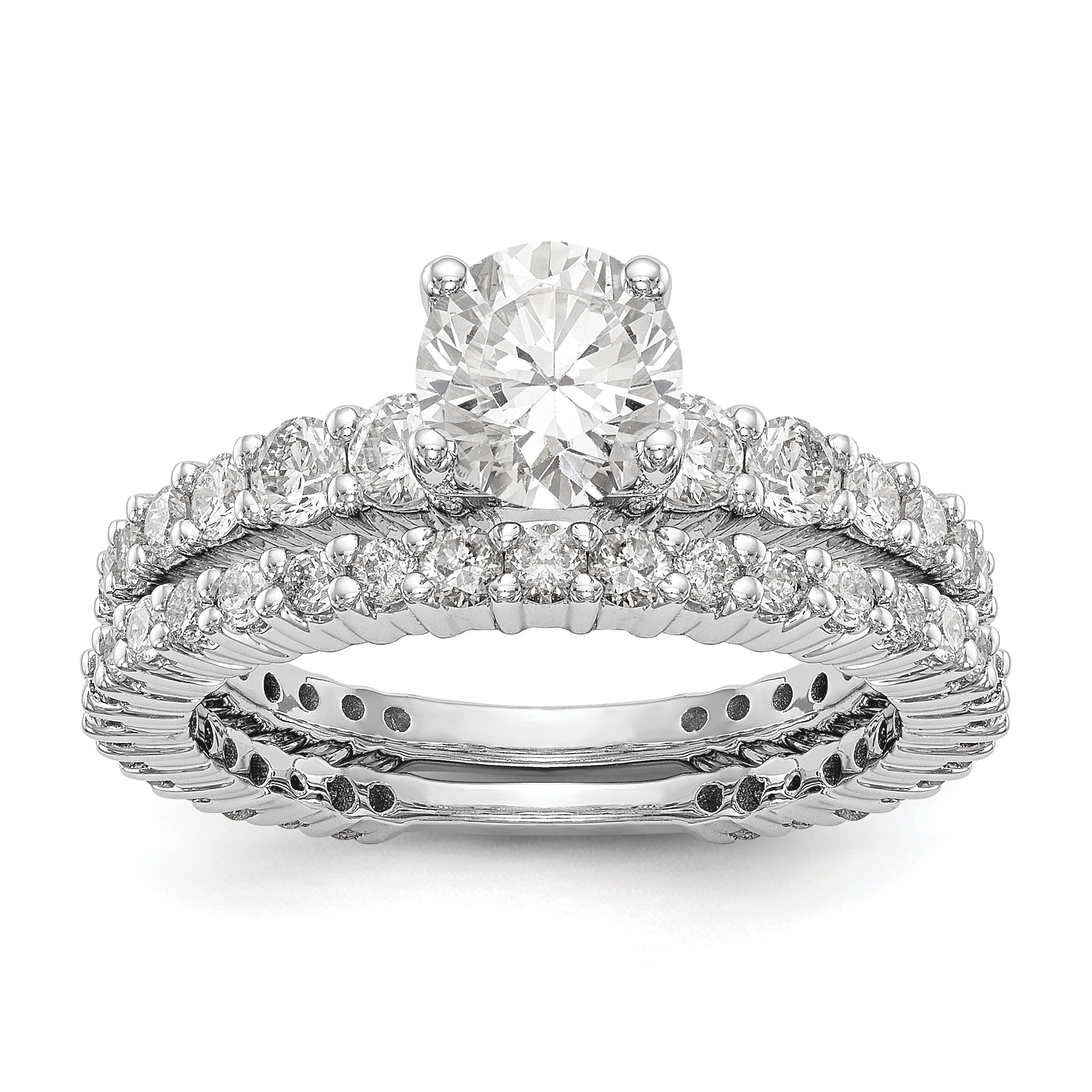 14k White Gold Simulated Diamond Engagement Ring